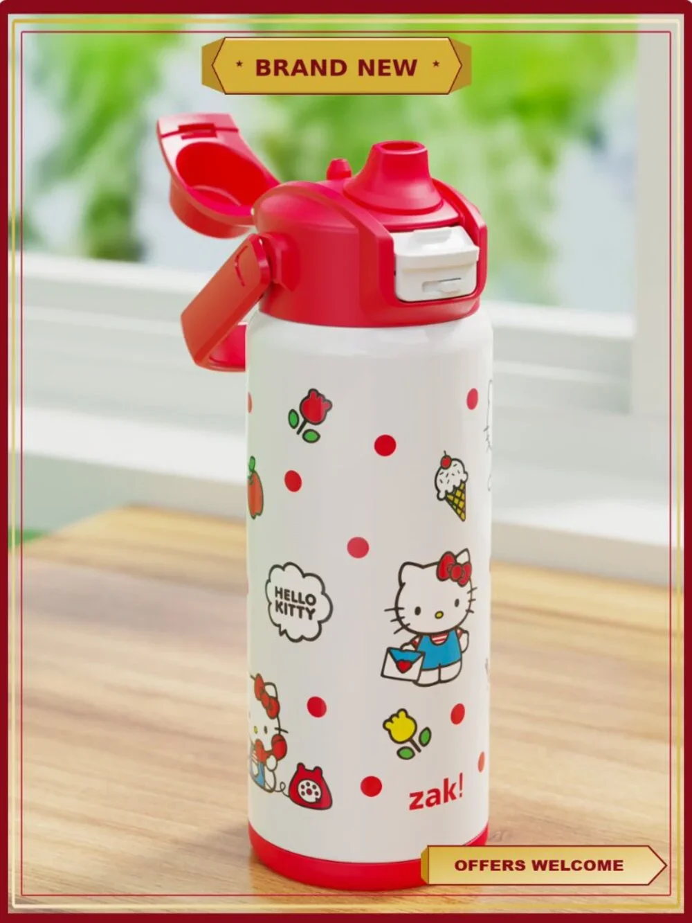 20oz Stainless Steel Vacuum Insulated Kids Water Bottle with Locking Spout